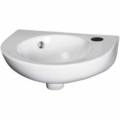 Nuie Melbourne 430x340 1th White Ceramics Wall Hung Round Basin NCU942