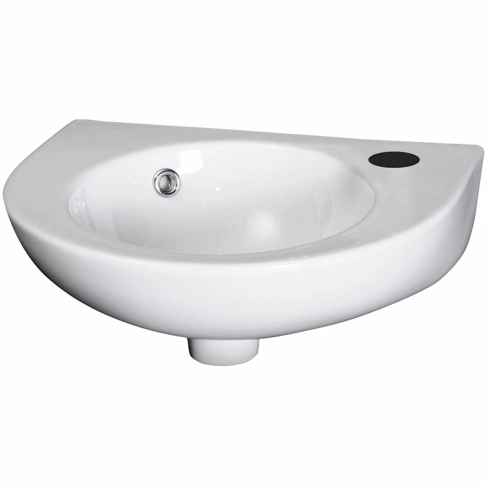 Nuie Melbourne 430x340 1th White Ceramics Wall Hung Round Basin NCU942 1 Nuie Melbourne 430x340 1th White Ceramics Wall Hung Round Basin NCU942