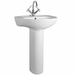 Nuie Melbourne 550x475 1th White Basin & Full Pedestal