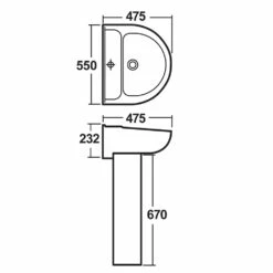 Nuie Melbourne 550x475 1th White Basin & Full Pedestal -HANSGROHE Shop nuie melbourne 550x475 1th white basin full pedestal p30952 150298 image