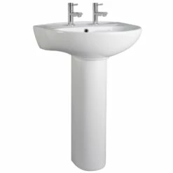 Nuie Melbourne 550x475 2th White Basin & Full Pedestal