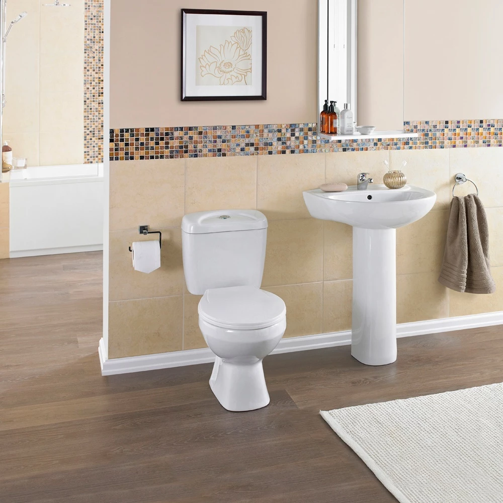 Nuie Melbourne White Close Coupled Toilet Pan, Cistern & Seat - NCS150 2 Nuie Melbourne White Close Coupled Toilet Pan, Cistern & Seat - NCS150 - Image 2