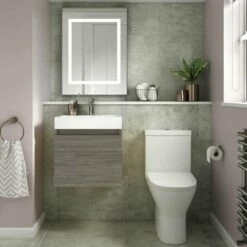 Nuie Merit Brown Grey Avola 500mm Wall Hung Vanity & Basin - MER004 -HANSGROHE Shop nuie merit brown grey avola 500mm wall hung vanity basin mer004 p29780 187858 image