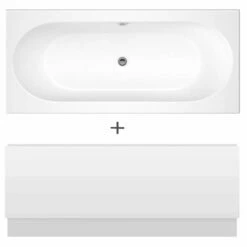 Nuie Otley Round Double Ended Straight Bath 1700x700 & Front Panel