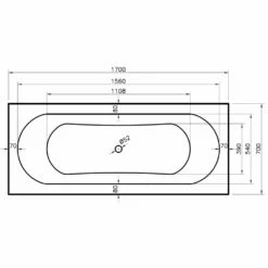 Nuie Otley Round Double Ended Straight Bath 1700x700 & Front Panel -HANSGROHE Shop nuie otley round double ended straight bath 1700x700 front panel p58321 258417 image