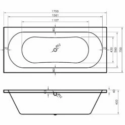 Nuie Otley Round Double Ended Straight Bath 1700x750 Front Panel -HANSGROHE Shop nuie otley round double ended straight bath 1700x750 front panel p58372 258469 image