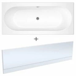 Nuie Otley Round Double Ended Straight Bath 1800x800 & Front Panel