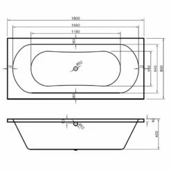 Nuie Otley Round Double Ended Straight Bath 1800x800 & Front Panel -HANSGROHE Shop nuie otley round double ended straight bath 1800x800 front panel p58373 258475 image