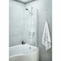 Nuie Pacific Curved P-Bath Screen With Knob - NCS1