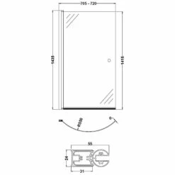 Nuie Pacific Curved P-Bath Screen With Knob - NCS1 -HANSGROHE Shop nuie pacific curved p bath screen with knob ncs1 p9450 147734 image