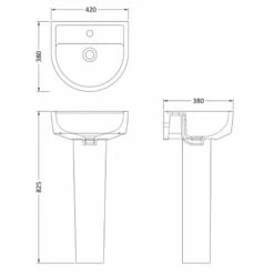 Nuie Provost 420x380 1th White Basin & Full Pedestal - CPV001 -HANSGROHE Shop nuie provost 420x380 1th white basin full pedestal cpv001 p46990 222169 image