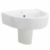 Nuie Provost 420x380 1th White Basin & Semi Pedestal - CPV003