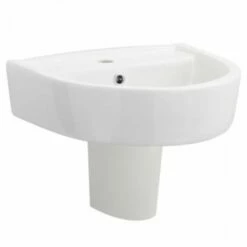 Nuie Provost 420x380 1th White Basin & Semi Pedestal - CPV003