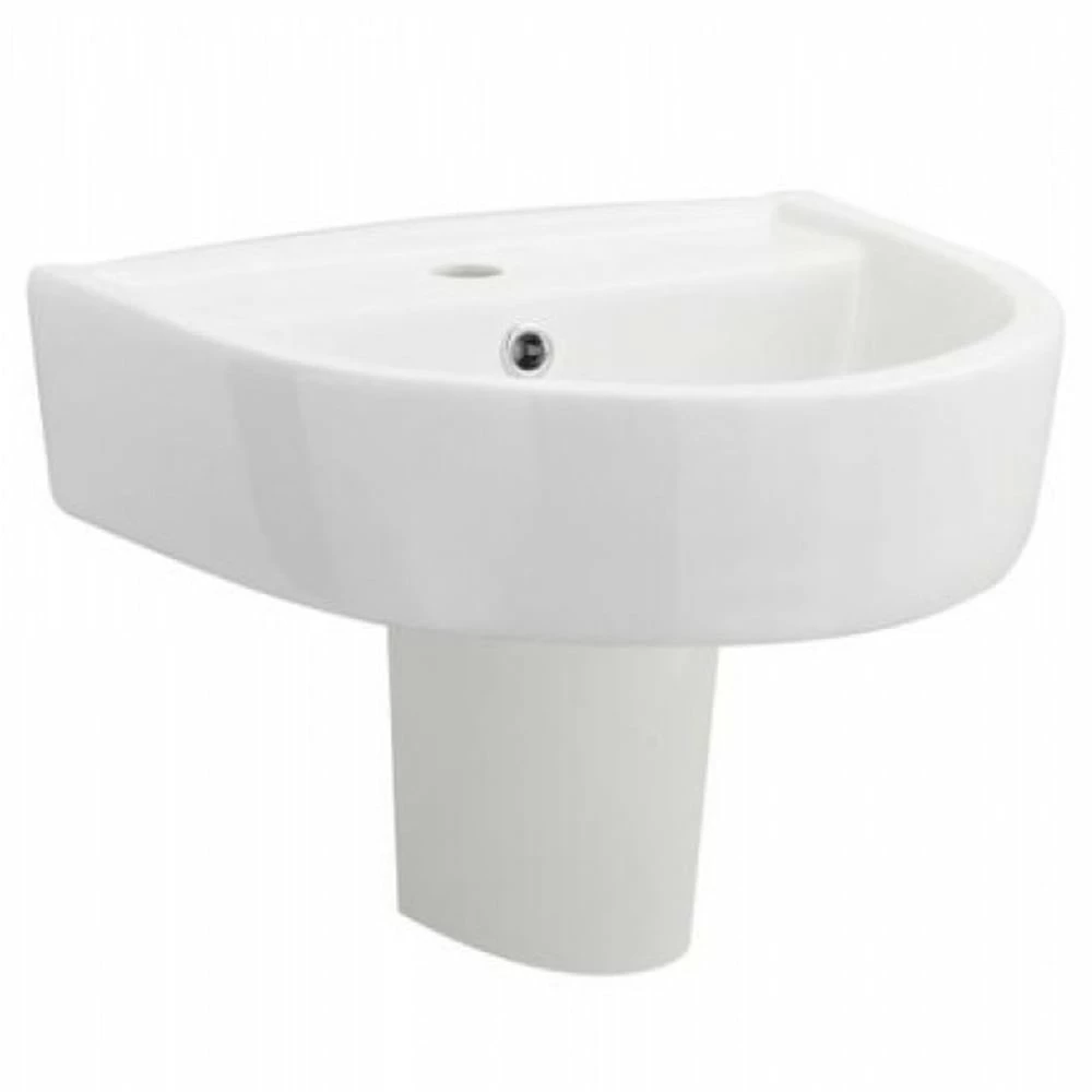 Nuie Provost 420x380 1th White Basin & Semi Pedestal - CPV003 1 Nuie Provost 420x380 1th White Basin & Semi Pedestal - CPV003