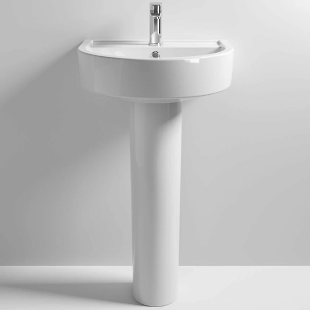 Nuie Provost 520x450 1th White Basin & Full Pedestal - CPV002 1 Nuie Provost 520x450 1th White Basin & Full Pedestal - CPV002