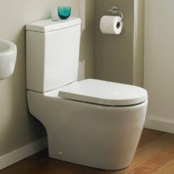 Nuie Provost White Close Coupled Toilet Pan, Cistern & Soft Close Seat