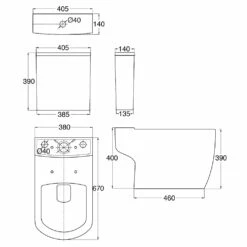 Nuie Provost White Close Coupled Toilet Pan, Cistern & Soft Close Seat -HANSGROHE Shop nuie provost white close coupled toilet pan cistern soft close seat p30976 150392 image