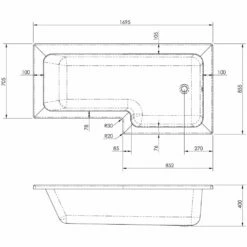 Nuie Square L Shape 1700mm Shower Bath RH, Fixed Screen & White Panel -HANSGROHE Shop nuie square l shape 1700mm shower bath rh fixed screen white panel p34031 166137 image