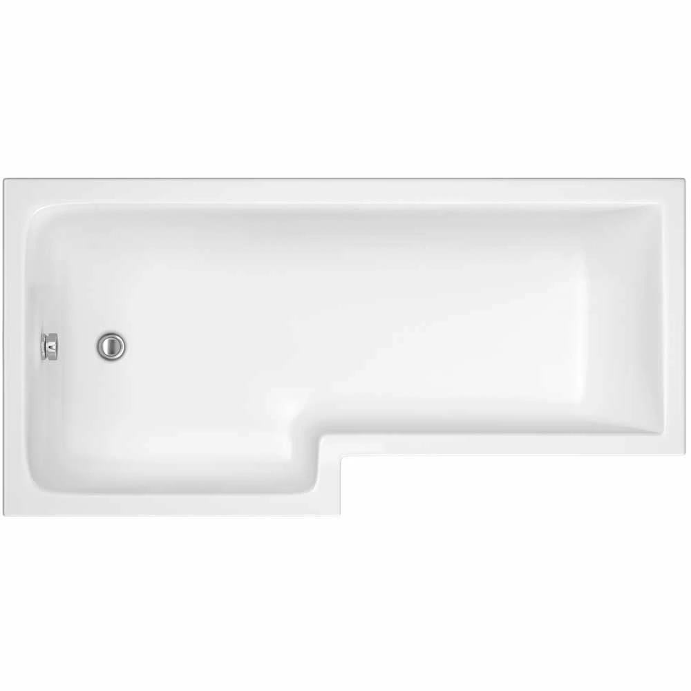 Nuie Square L Shape Single Ended Bath LH 1498x855x705 1 Nuie Square L Shape Single Ended Bath LH 1498x855x705