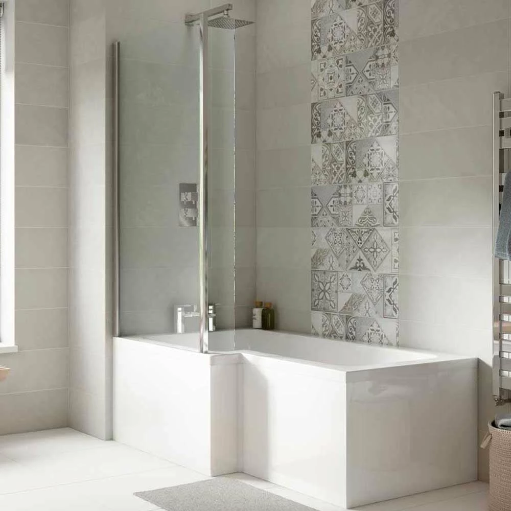 Nuie Square L Shape Single Ended Bath LH 1498x855x705 2 Nuie Square L Shape Single Ended Bath LH 1498x855x705 - Image 2