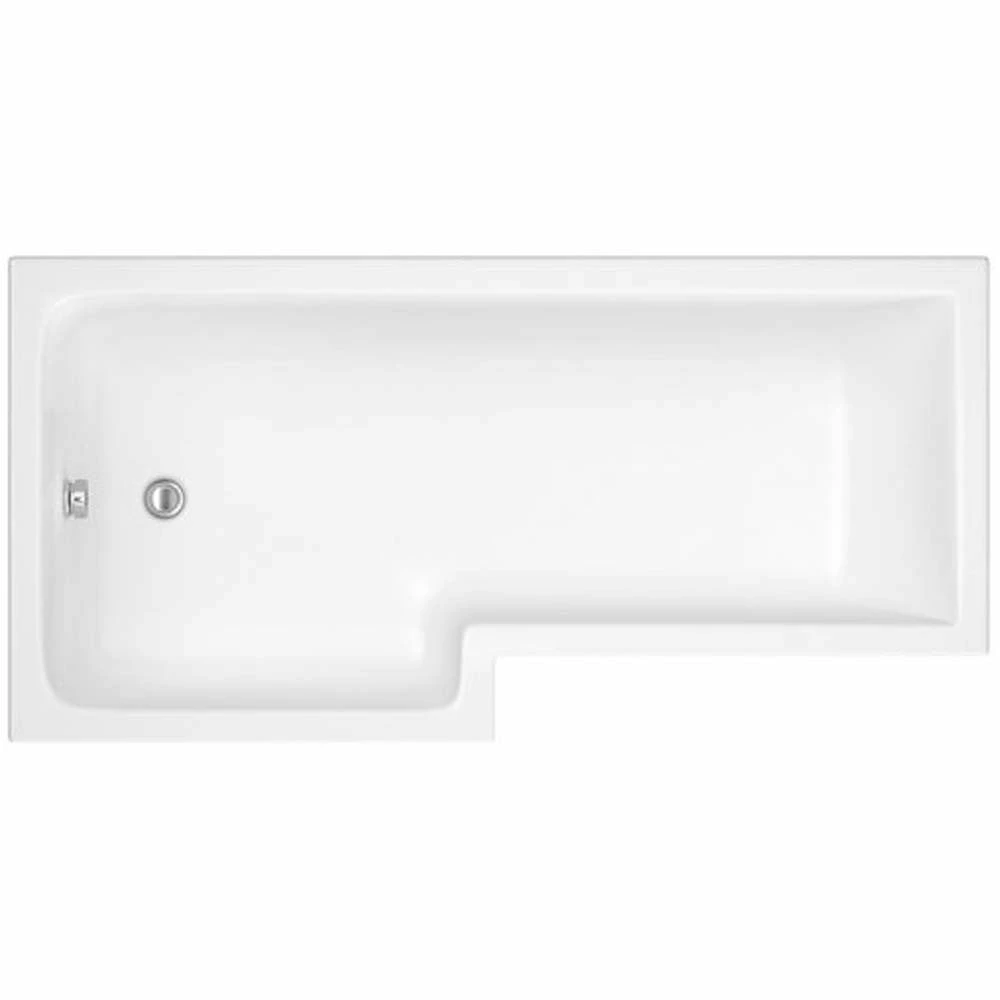 Nuie Square L Shape Single Ended Bath LH 1695x855x705 1 Nuie Square L Shape Single Ended Bath LH 1695x855x705