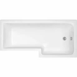 Nuie Square L Shape Single Ended Bath RH 1498x855x705