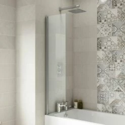 Nuie Straight 350mm Fixed Bath Screen - NSSF1