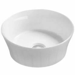 Nuie Vessels White Round Sit-On Countertop Basin 360mm NBV167