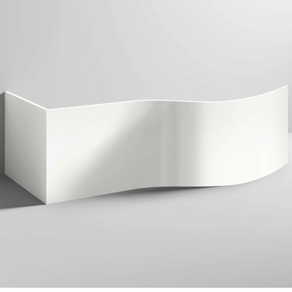 Nuie White Acrylic B-Shaped Shower Bath End Panel 750mm - WBB201 2 Nuie White Acrylic B-Shaped Shower Bath End Panel 750mm - WBB201 - Image 2