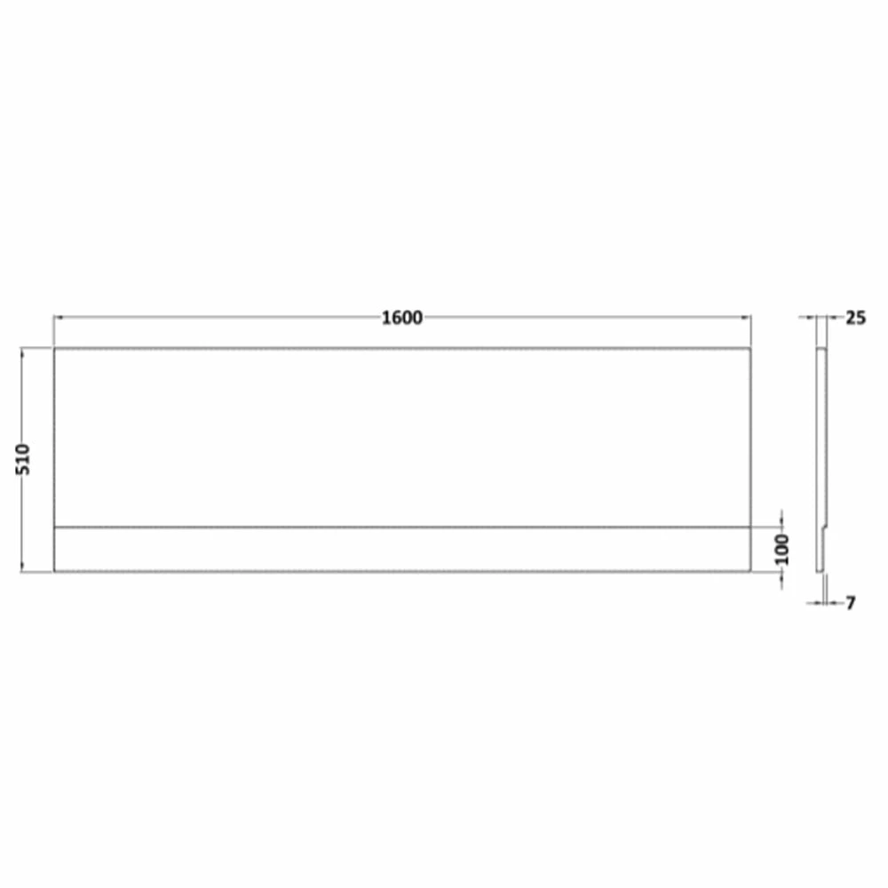 Nuie White Acrylic Straight Shower Bath Front Panel 1600mm - PAN139 2 Nuie White Acrylic Straight Shower Bath Front Panel 1600mm - PAN139 - Image 2