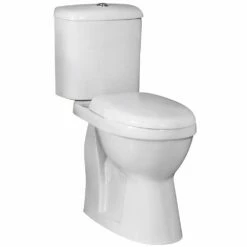 Nuie White Comfort Height Close Coupled Toilet Pan, Cistern & Seat - DOCMP100