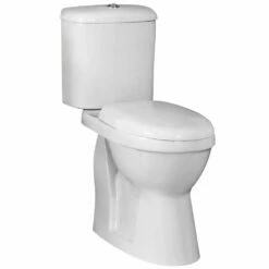 Nuie White Comfort Height Close Coupled Toilet Pan, Cistern & Seat NCS500