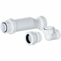 Nuie White In Line One Way Waste Trap For Furniture Basins - E323