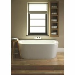 Nuie White Shingle Back To Wall Double Ended Bath & Front Panel 1700x750 -HANSGROHE Shop nuie white shingle back to wall double ended bath front panel 1700x750 p30213 147009 image