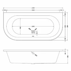 Nuie White Shingle Back To Wall Double Ended Bath & Front Panel 1700x750 -HANSGROHE Shop nuie white shingle back to wall double ended bath front panel 1700x750 p30213 147010 image