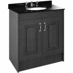 Nuie York Royal Grey 800mm Floor Standin Vanity & Marble Top Basin 3TH - YOR430