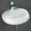 RAK Cloud 550x425 1th Alpine White Oval Wall Hung Basin CLOWB5501AWHA