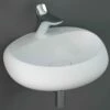 RAK Cloud Matt 550x425 1th White Oval Wall Hung Basin CLOWB5501500A