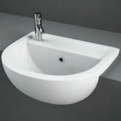 RAK Compact 400x325 1th Alpine White Semi-Recessed Basin - COM40SR1LH
