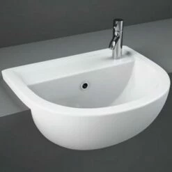 RAK Compact 400x325 1th Alpine White Semi-Recessed Basin - COM40SR1RH