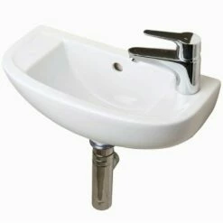 RAK Compact 450x215 1th Alpine White Cloakroom Basin - COMSLWB1RH