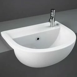 RAK Compact 450x360 1th Alpine White Semi-Recessed Basin - COM45SR1LH