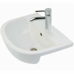 RAK Compact 550x415 1th White Semi Recessed Wash Basin - COMSRBAS1
