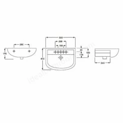 RAK Compact 550x415 1th White Semi Recessed Wash Basin - COMSRBAS1 -HANSGROHE Shop rak compact 550x415 1th white semi recessed wash basin comsrbas1 p41278 203520 image