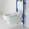 RAK Compact Deluxe White Rimless Wall Hung Toilet WC Pan - COMRIMWHPAN