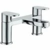 RAK Compact Eco Round Chrome Twin Lever Bath Filler Tap - RAKCOM3004