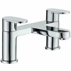RAK Compact Eco Round Chrome Twin Lever Bath Filler Tap - RAKCOM3004