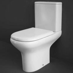 RAK Compact White Close Coupled Toilet Pan, Cistern & Soft Close Seat- COMPAK010