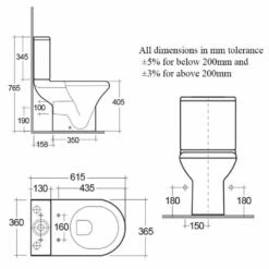 RAK Compact White Close Coupled Toilet Pan, Cistern & Soft Close Seat- COMPAK010 5 RAK Compact White Close Coupled Toilet Pan, Cistern & Soft Close Seat- COMPAK010 -HANSGROHE Shop rak compact white close coupled toilet pan cistern soft close seat compak010 p41045 202069 image