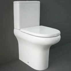 RAK Compact White Rimless Commercial Back To Wall Pan & Cistern - COMRIM45PAK/NS